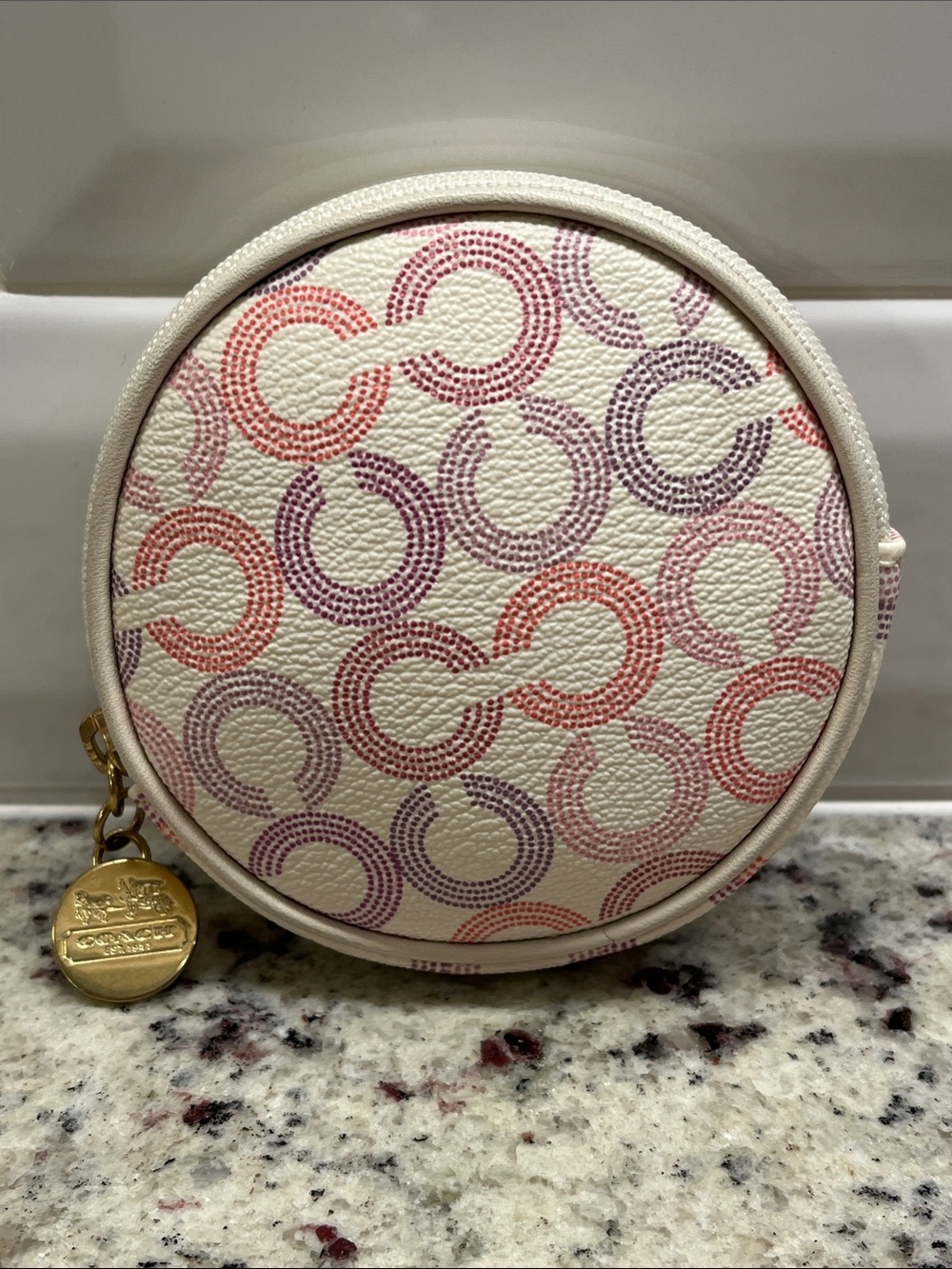 Coach Waverly Op Art Signature Zippered Coin Case NWOT